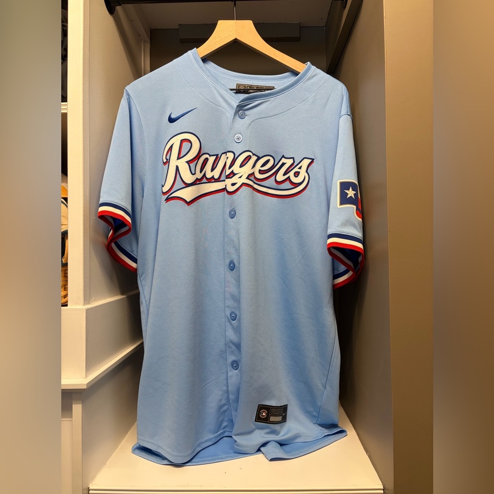 Texas Rangers Adoles Garcia Blue Jersey XL